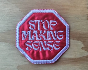 Stop Making Sense handmade sew on embroidered patch Talking Heads fan art patches