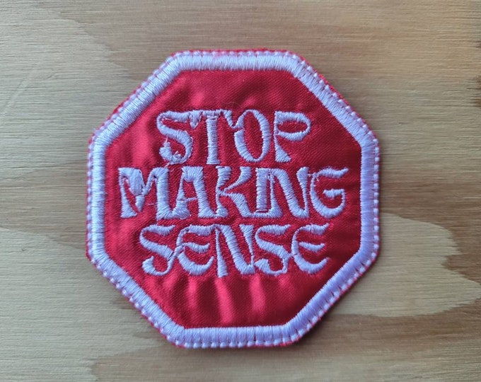 Stop Making Sense handmade sew on embroidered patch Talking Heads fan art patches