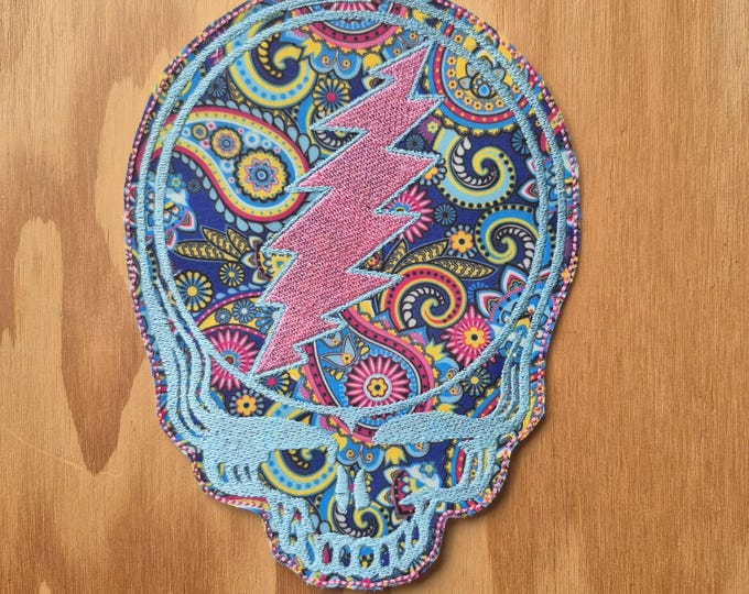 Large handmade embroidered sew on patch
