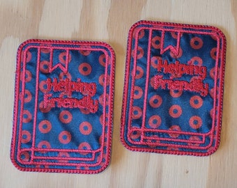 Helpen Friendly Book handgemaakt geborduurd naaien op patch
