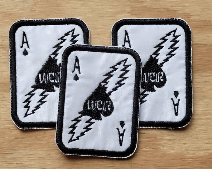 Weir 'd Ace handmade sew on embroidered patch