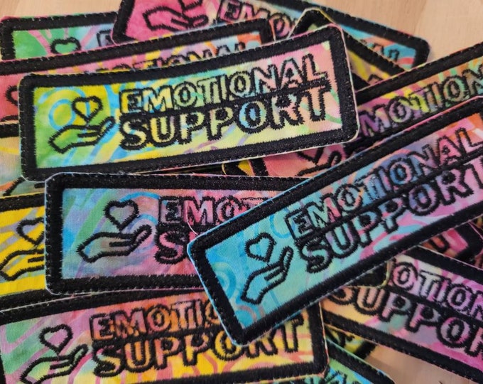 Emotional Support handmade embroidered sew on patch