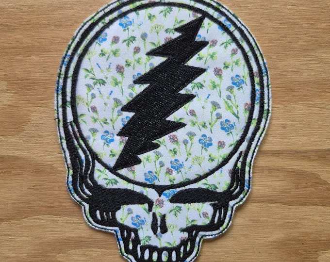 Large handmade embroidered sew on patch