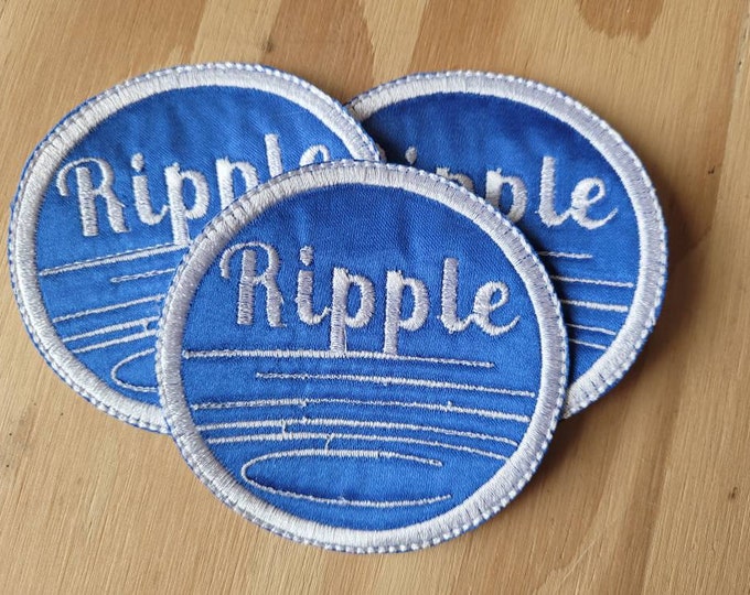 Ripple handmade sew on embroidered patch