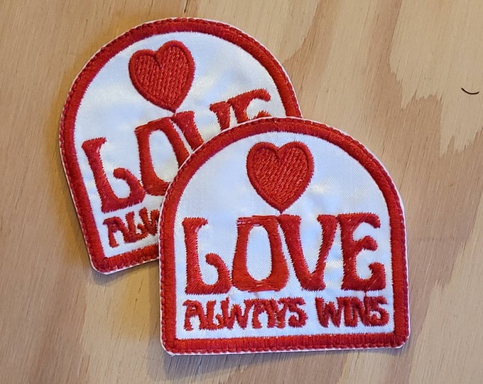 Love Always Wins handmade embroidered sew on patch
