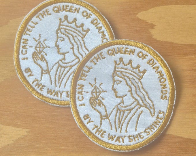 Queen of Diamonds Patch • “I Can Tell the Queen of Diamonds by the Way She Shines” • Grateful Dead Loser Inspired • Deadhead Sew-On Patch