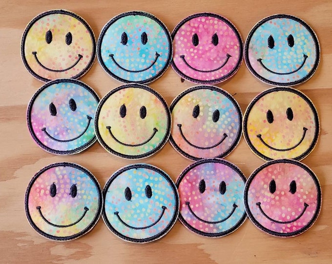 Colorful Face handmade embroidered sew on patch