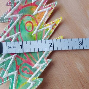 bolt handmade sew on patch, embroidered on Batik fabric choice of thread color image 4