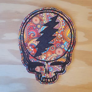 Large handmade embroidered sew on patch