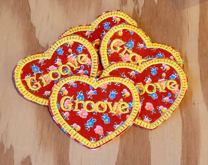 Groove Is In The Heart sew on handmade mini patch