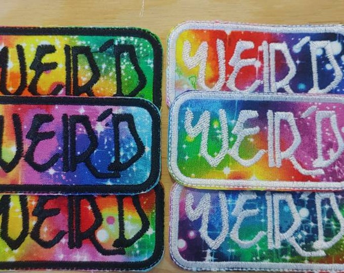 Weir'd handmade sew on embroidered patch