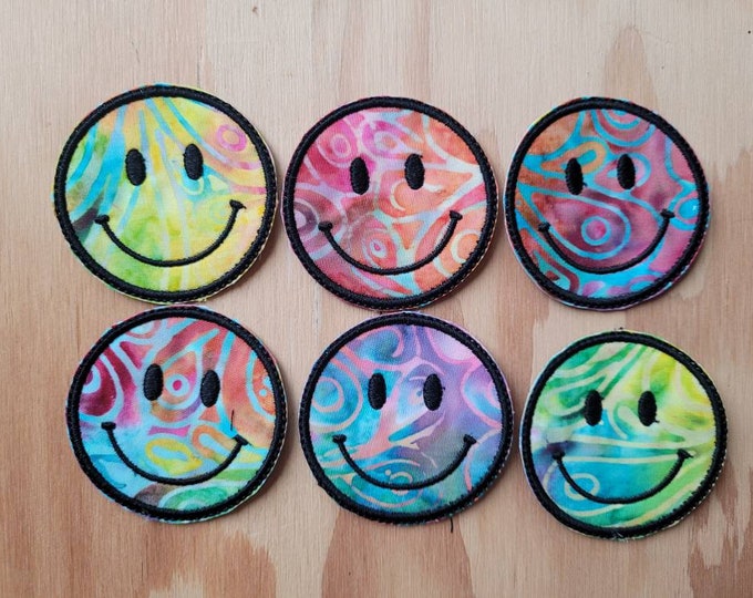 Colorful Face handmade embroidered sew on patch
