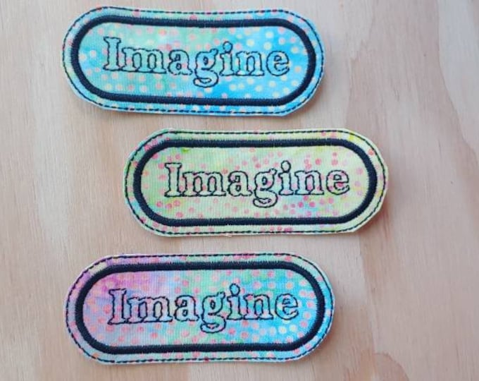 Imagine handmade sew on embroidered patch