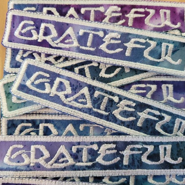 Grateful Handmade embroidered sew on patch