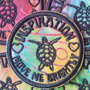 Inspiration Move Me Brightly handmade embroidered sew on patch Terrapin