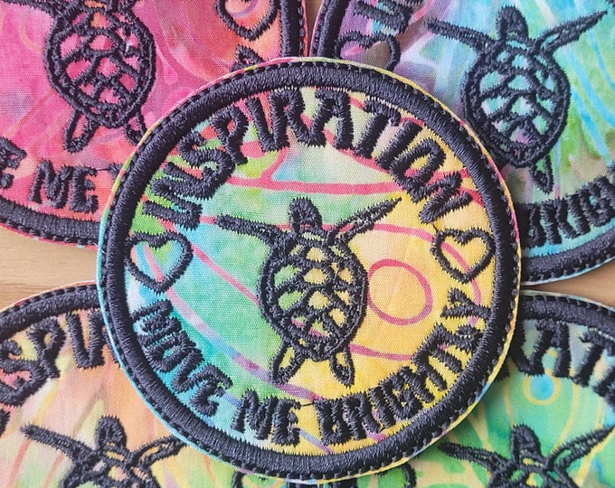 Inspiration Move Me Brightly handmade embroidered sew on patch Terrapin