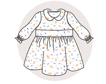 sewing patterns dress, pdf sewing patterns, Full skirt dress sewing pattern PDF download, girl dress pattern , baby dress sewing patterns