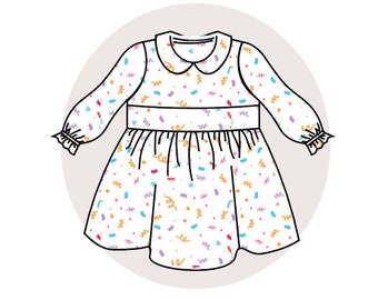 sewing patterns dress, pdf sewing patterns, Full skirt dress sewing pattern PDF download, girl dress pattern , baby dress sewing patterns