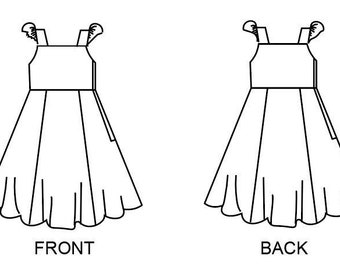 Patron de couture bébé pdf, patron pdf manches à volants, patrons de couture robe filles