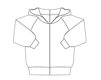 Kids hoodie sewing pattern pdf, sewing pattern, baby sewing pattern 2 years
