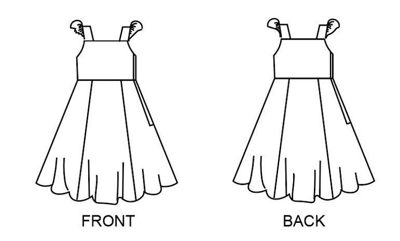 Baby sewing pattern pdfruffle sleeve pdf patterngirls dress image 0