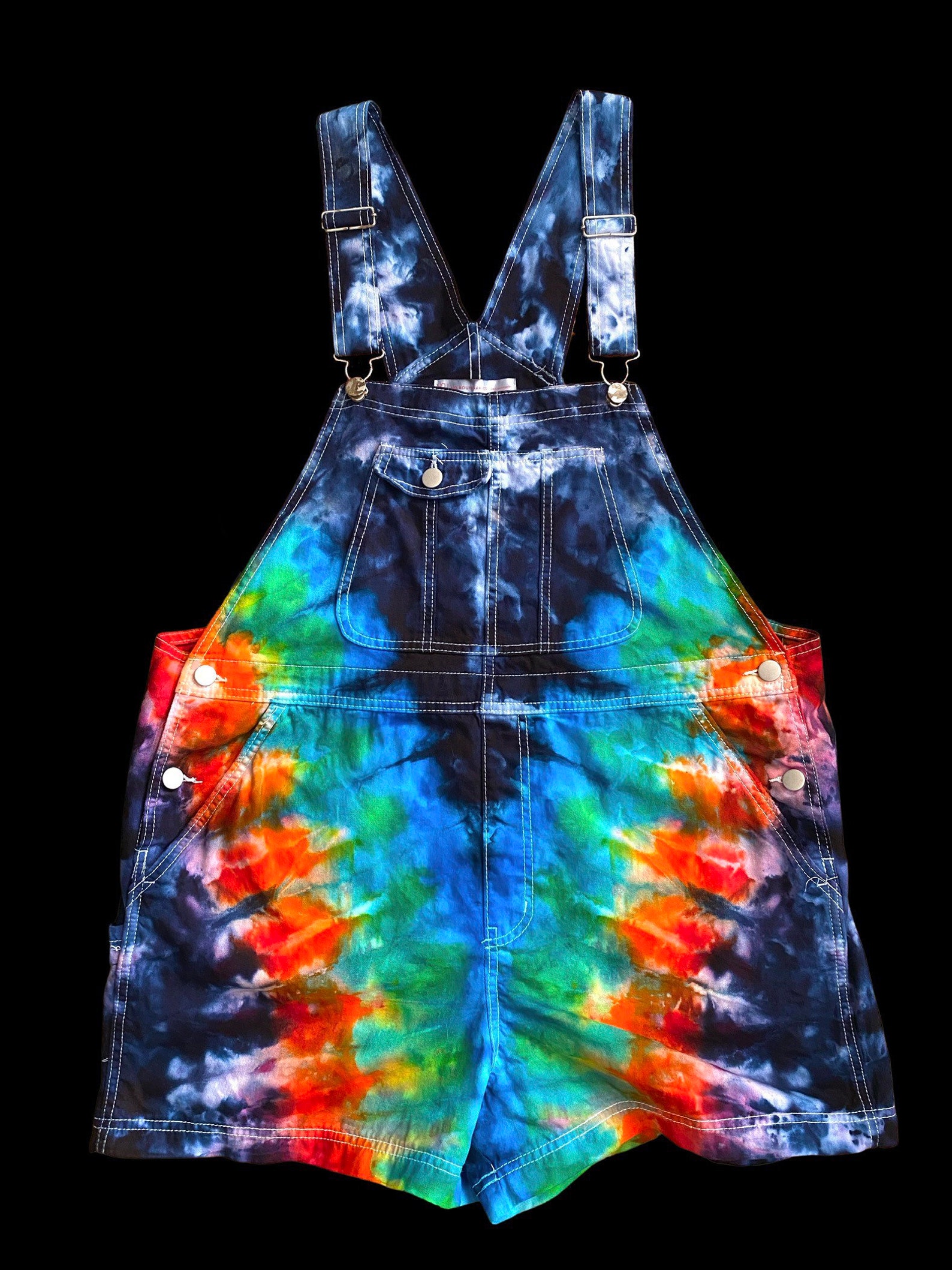 XLarge Rainbow Tie Dye Overalls Etsy