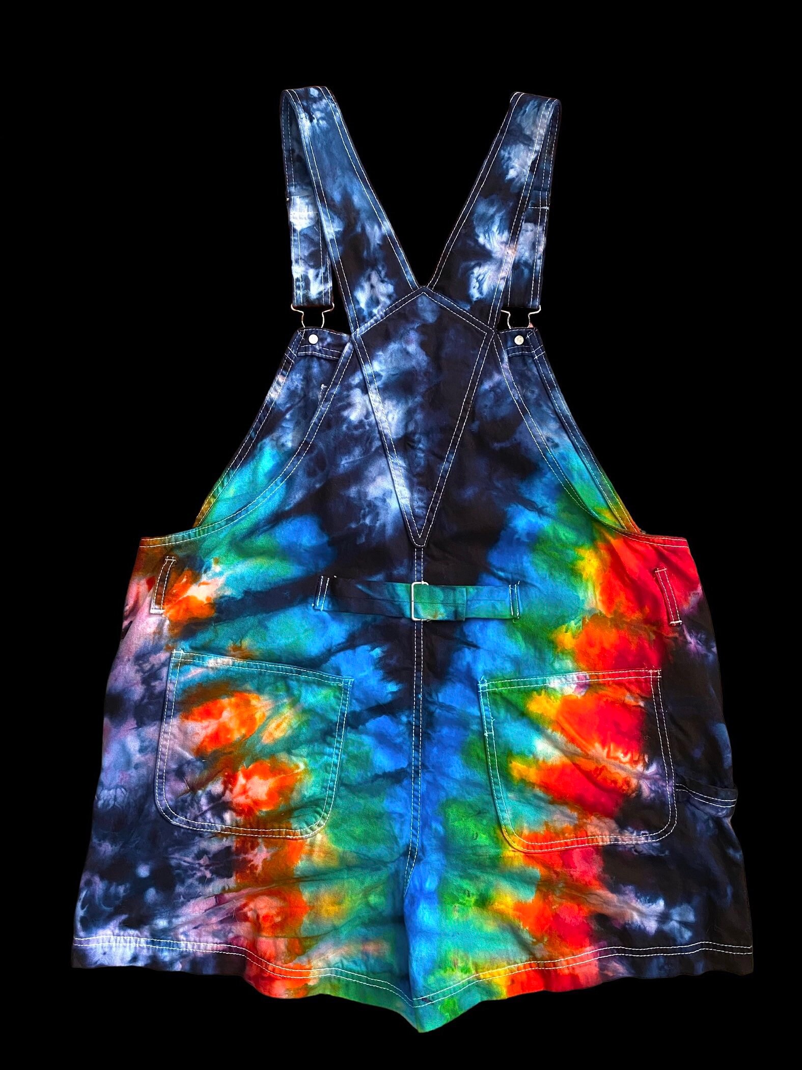 XLarge Rainbow Tie Dye Overalls Etsy