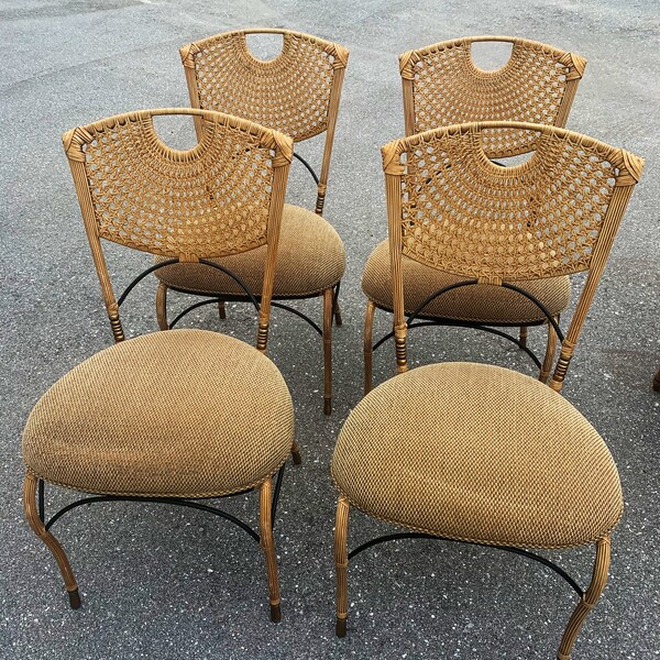Vintage Cane Back Side Chairs-Set of Four