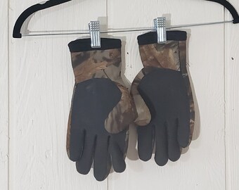 Vintage Camo Hunting Gloves: Size Large FREE SHIPPING!