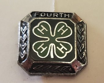 Vintage 4-H Sterling Silver Fourth Year Lapel Pin