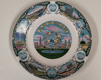Vintage 1964-65 New York Worlds Fair 10 Inch Commemorative Plate - FREE SHIPPING!!