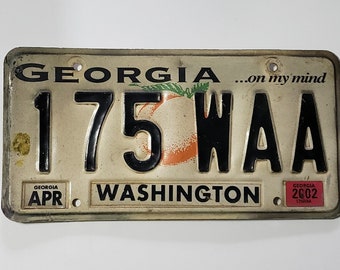 Vintage 2002 Georgia License Plate: Washington County Auto Vehicle Tag FREE SHIPPING!