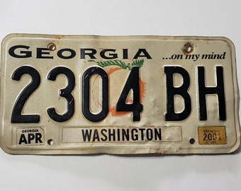 Vintage Georgia 2001 License Plate: Washington County Vehicle Tag FREE SHIPPING!