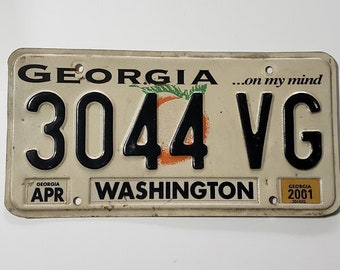Vintage 2001 Georgia License Plate: Washington County Vehicle Tag FREE SHIPPING!