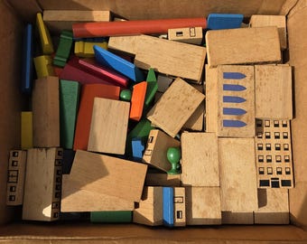 Vintage Wood Block Set of 114 Pieces - FREE SHIPPING!!