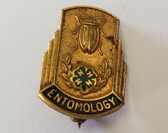 Vintage 4-H Entomology Lapel Pin - FREE SHIPPING!!