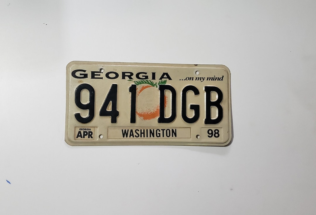 Vintage 1998 Georgia License Plate: Washington County Vehicle Tag