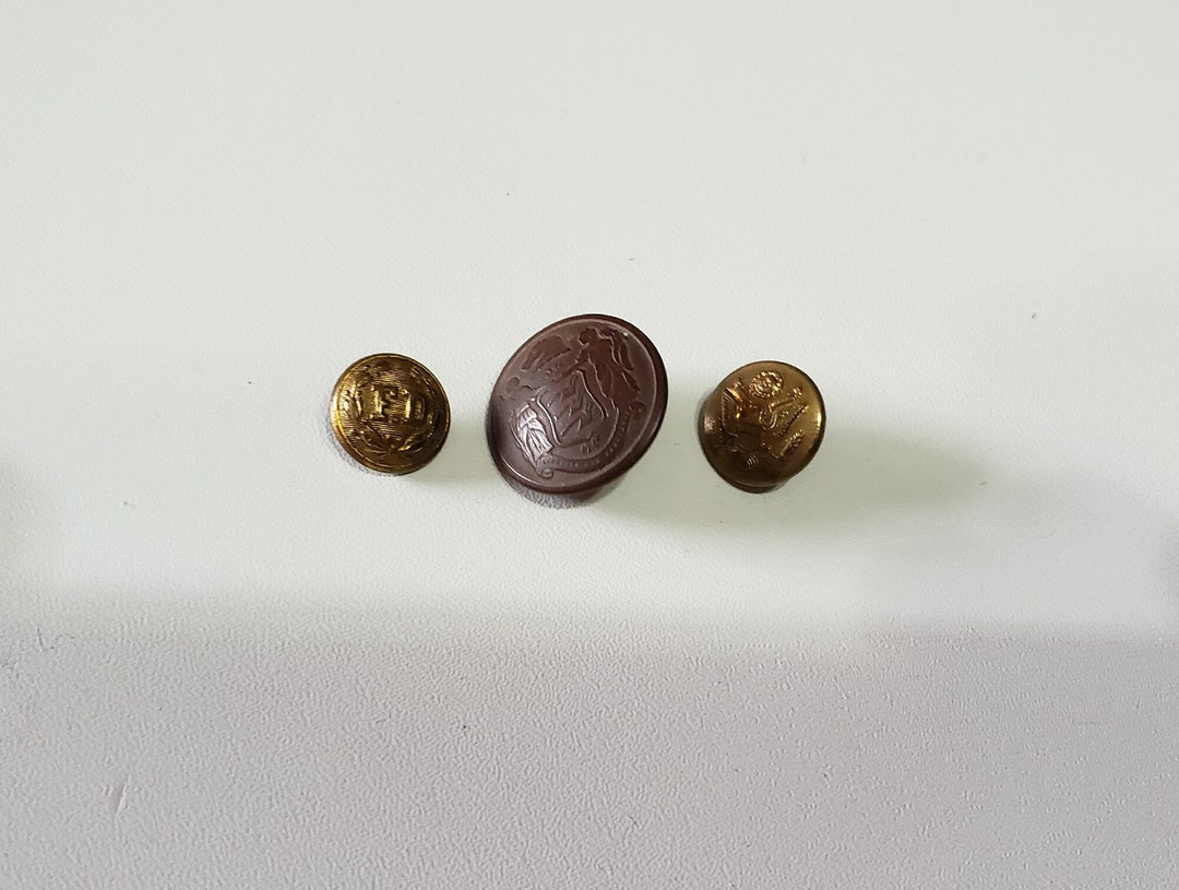 3 Vintage Uniform Buttons State of New Jersey WWII Era Etsy