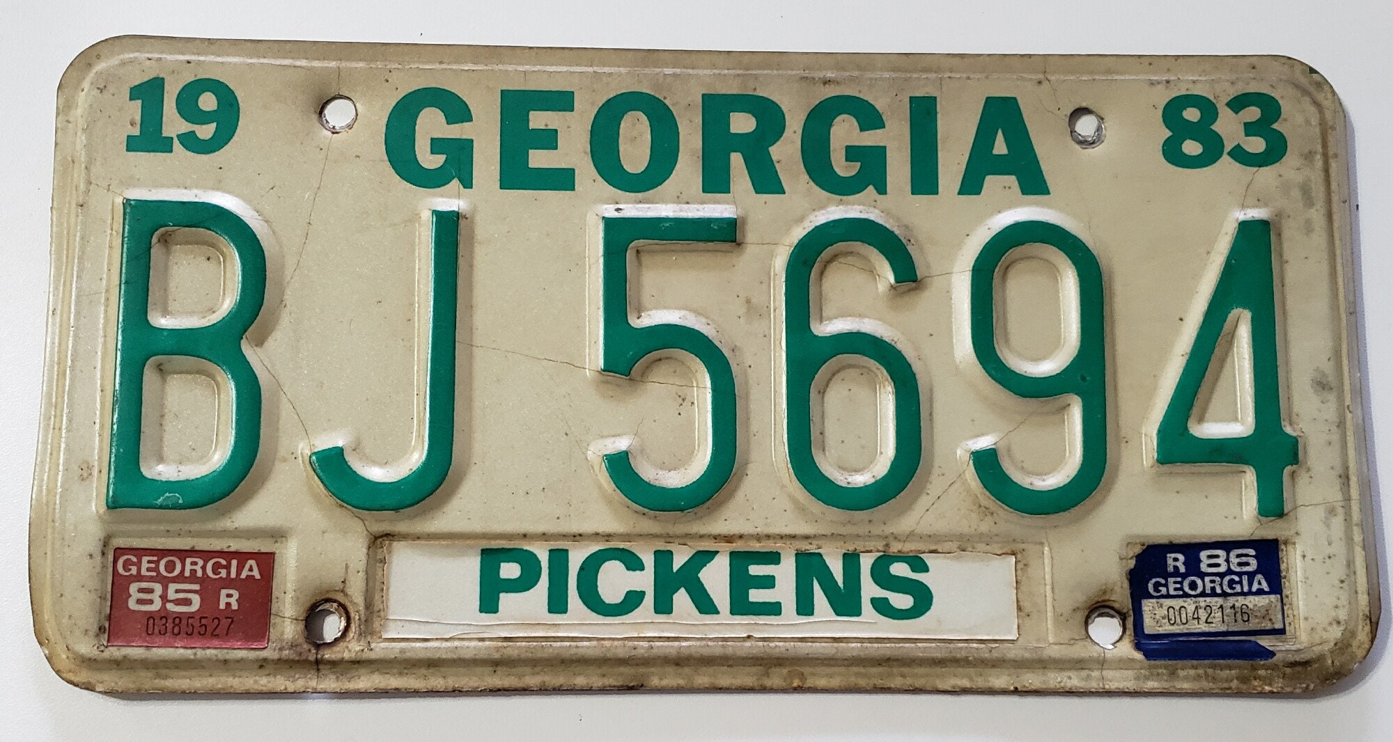 Vintage 1983 Georgia License Plate: Pickens County Vehicle Tag