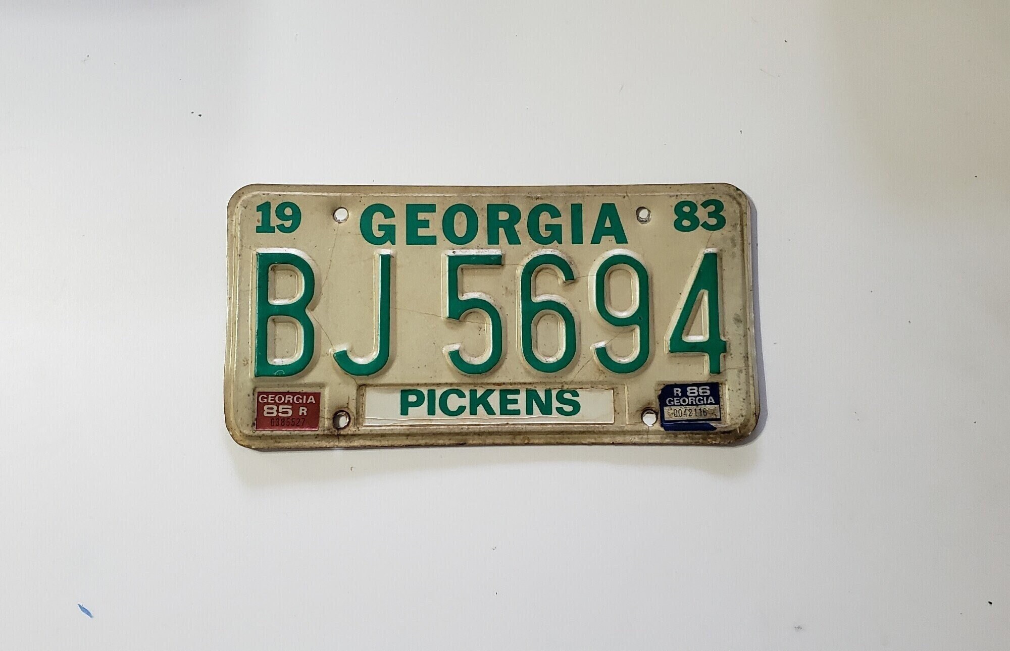 レア　ビンテージ　カイロプラクティックサイン Vintage 1983 Georgia License Plate: Pickens County Vehicle Tag