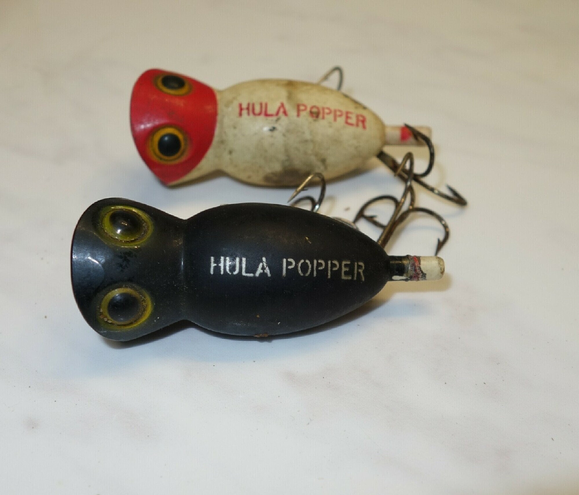 2 Vintage Fred Arbogast Hula Popper Fishing Lures FREE SHIPPING