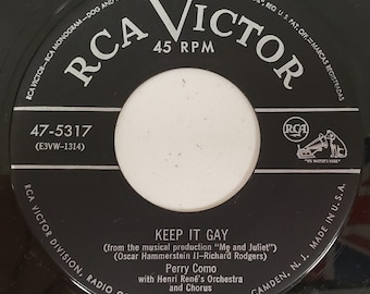 Vintage Keep It Gay! and No Other Love 45 RPM Vinyl Record by Perry Como - FREE SHIPPING!!