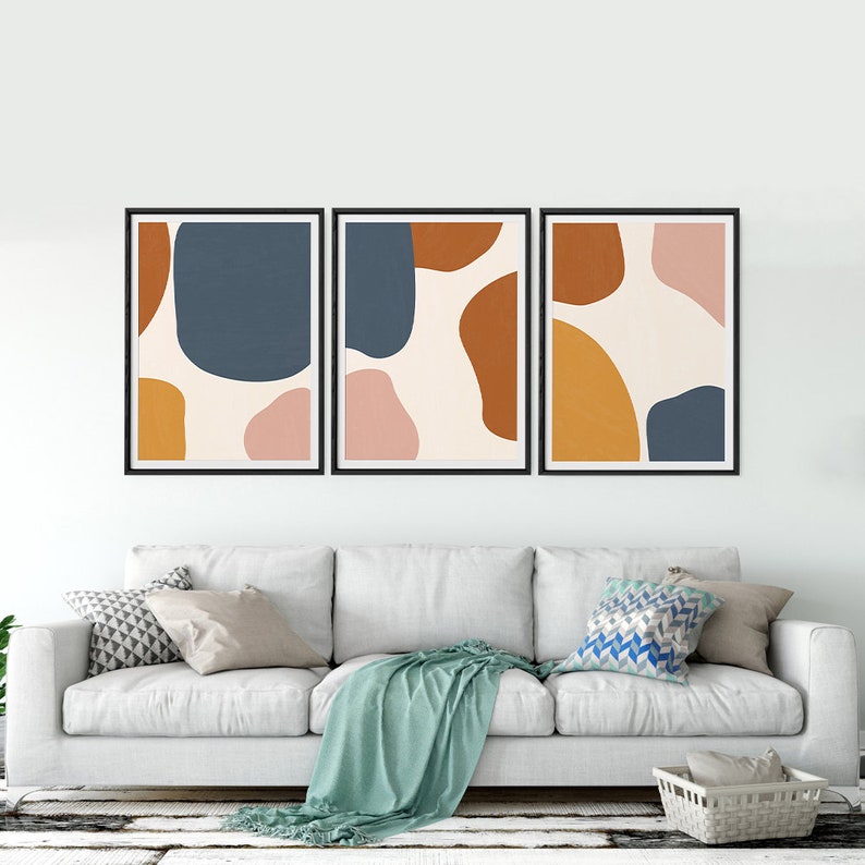 Modern Prints Set Of 3 Prints Modern Abstract Art Abstract Print Abstract Wall Art Shapes Wall Art Printable Artwork Contemporary Art