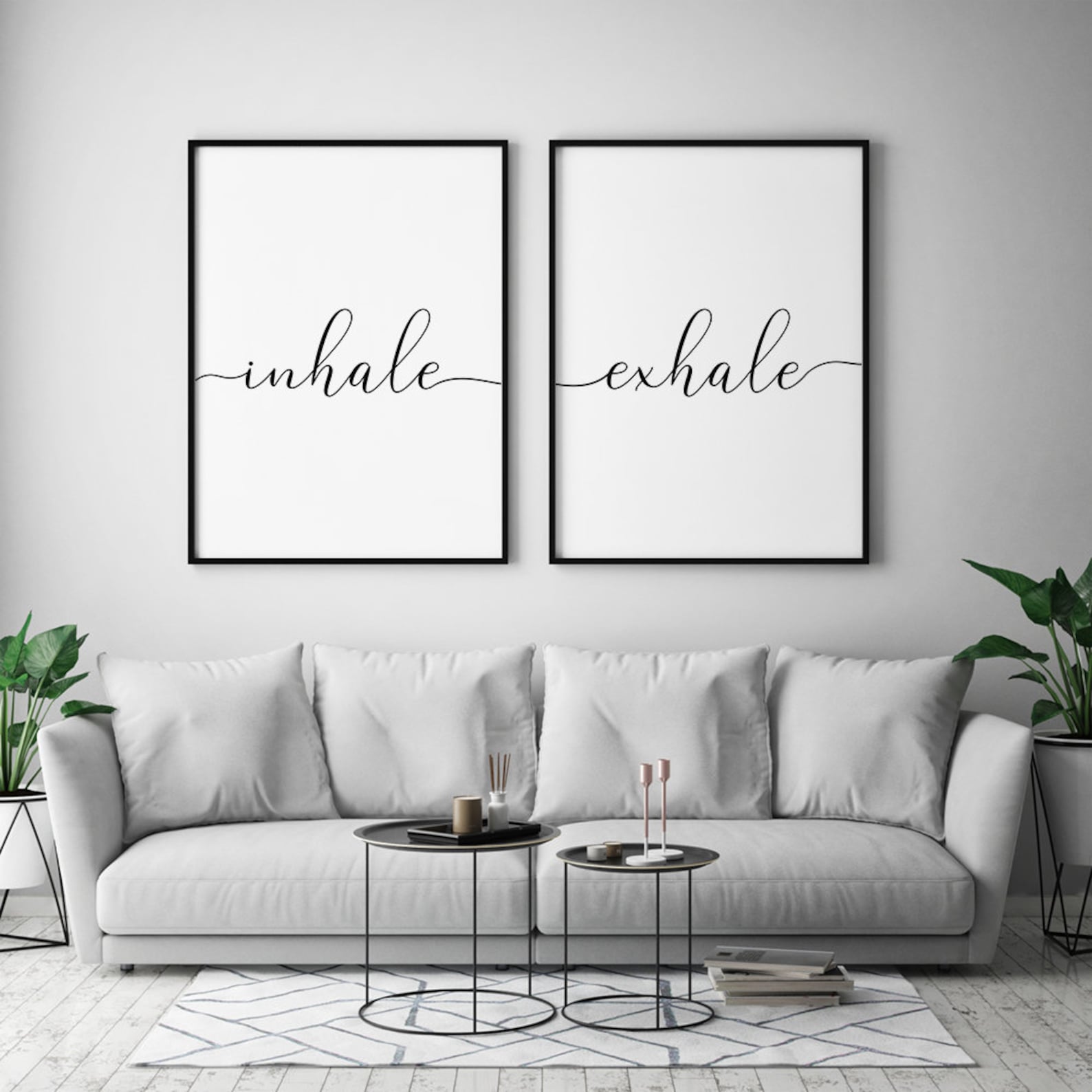 Inhale exhale printable wall art set of 2 prints bedroom  etsy Inhale exhale printable wall art set of 2 prints bedroom  etsy