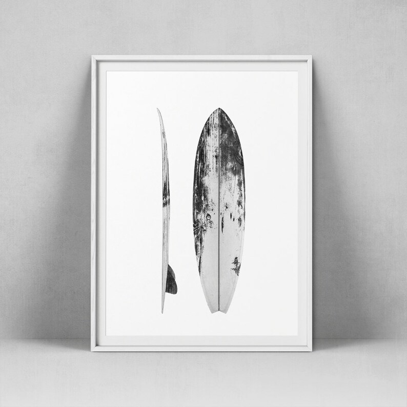 Surfboard Wall Art Surfboard Art Print Minimalist Poster Etsy