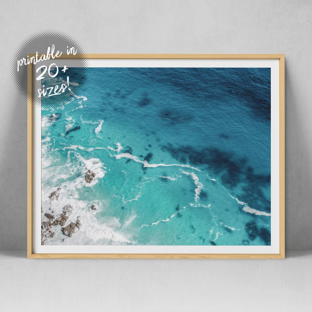 Modern Coastal Wall Art Beach Printable Ocean Print Etsy