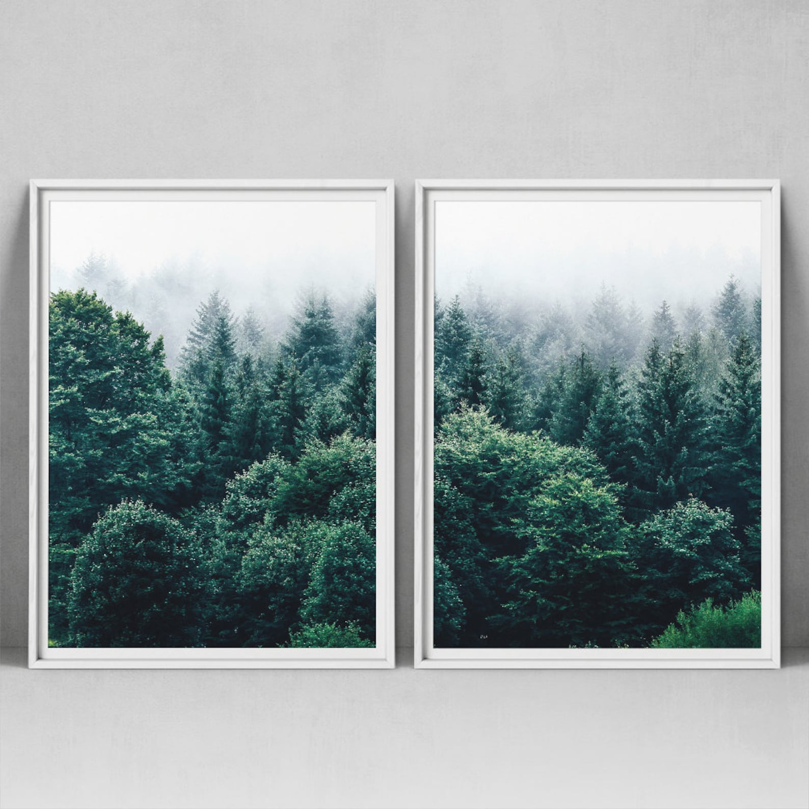 Forest Print Set Of 2 Woodland Wall Art Nature Photo 2 Piece | Etsy