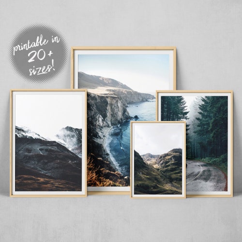 Set of 3 Forest Prints Pine Trees Wall Art Set of 3 Nature Etsy