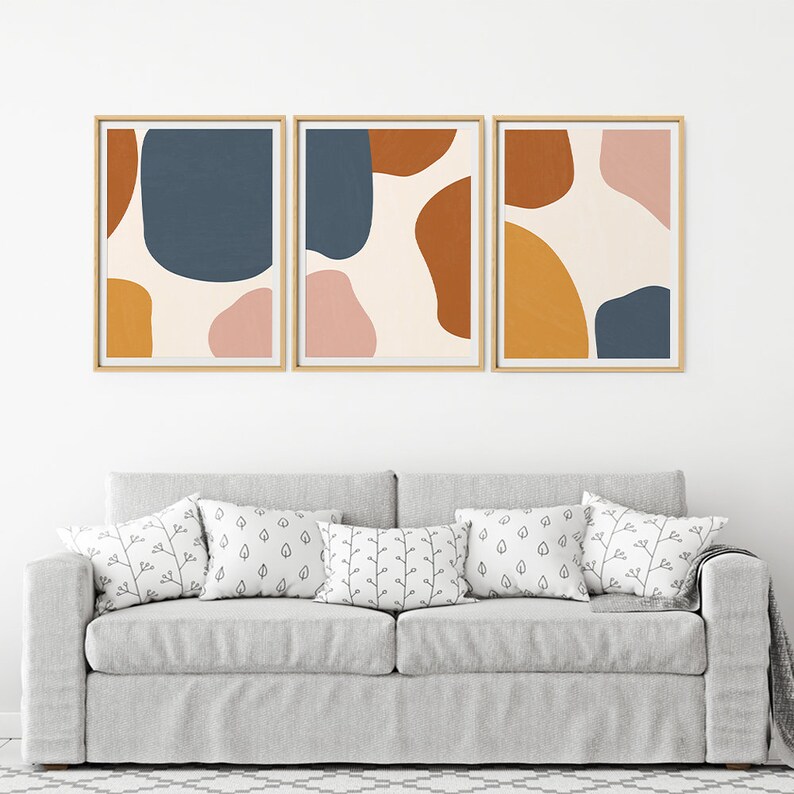 Modern Prints Set Of 3 Prints Modern Abstract Art Abstract Print Abstract Wall Art Shapes Wall Art Printable Artwork Contemporary Art
