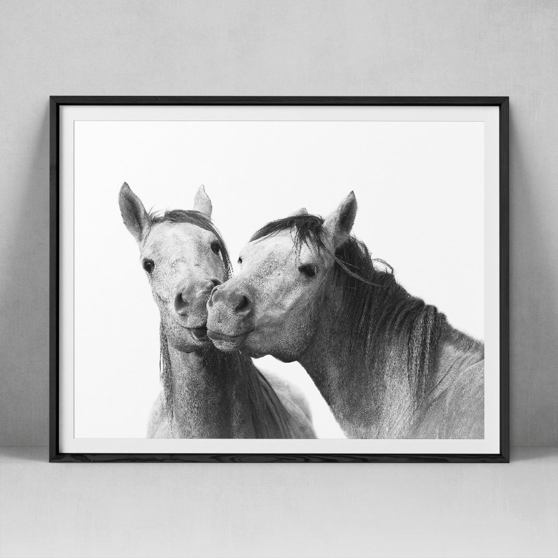 Horse Art Print Black And White Photography Horses Wall Art | Etsy